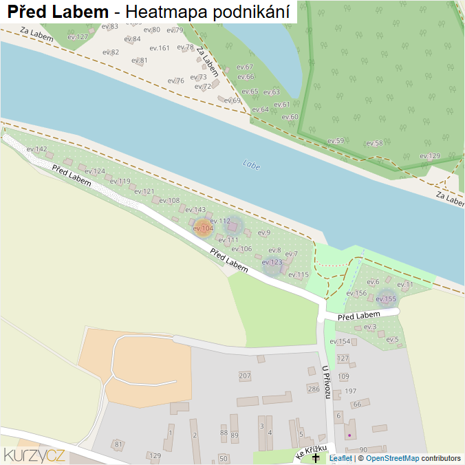 Mapa Před Labem - Firmy v ulici.