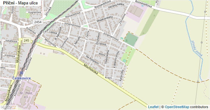 Příční - mapa ulice