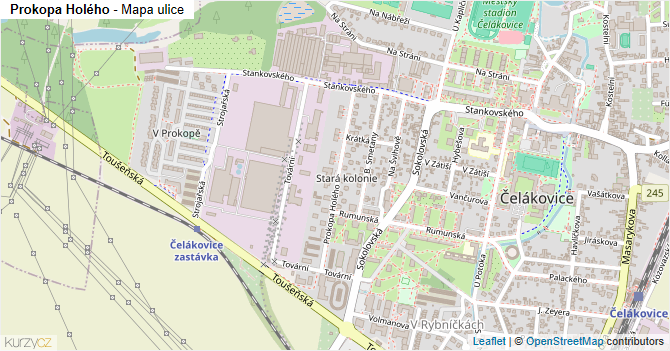 Prokopa Holého - mapa ulice