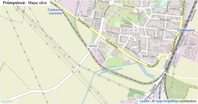 Průmyslová - mapa ulice