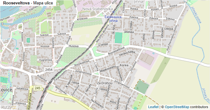 Rooseveltova - mapa ulice