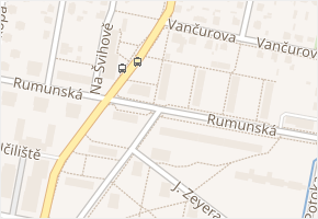 Rumunská v obci Čelákovice - mapa ulice