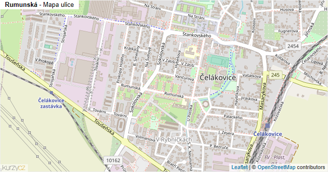 Rumunská - mapa ulice