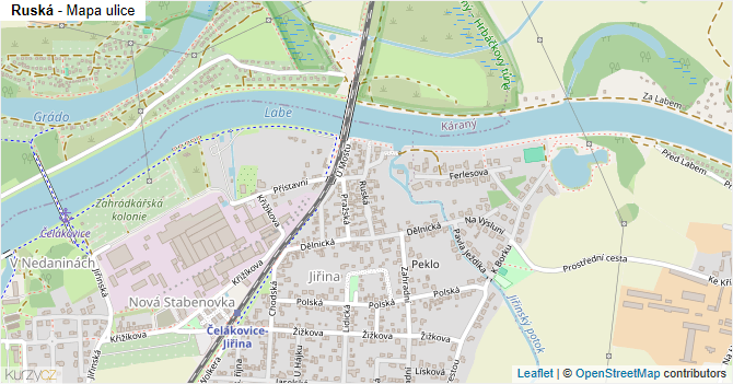 Ruská - mapa ulice