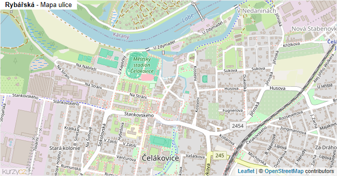 Rybářská - mapa ulice