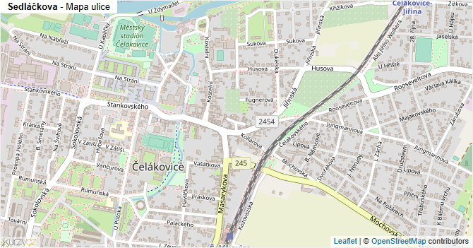 Sedláčkova - mapa ulice