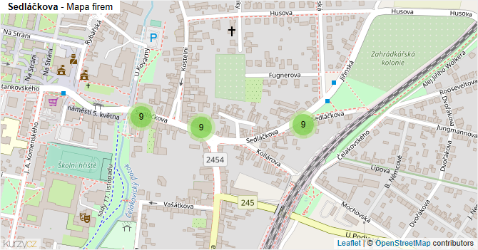 Sedláčkova - mapa firem