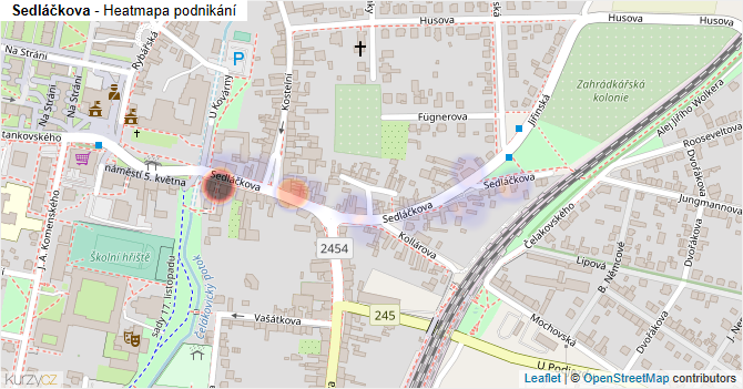 Sedláčkova - mapa podnikání