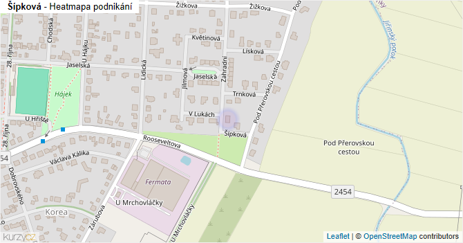 Šípková - mapa podnikání