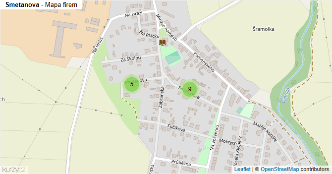 Smetanova - mapa firem