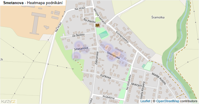 Smetanova - mapa podnikání