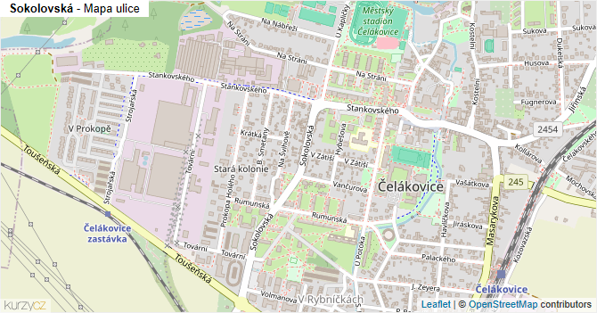 Sokolovská - mapa ulice