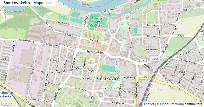 Stankovského - mapa ulice