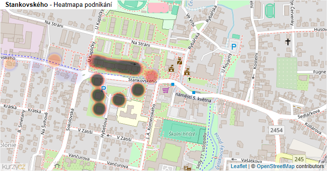 Stankovského - mapa podnikání
