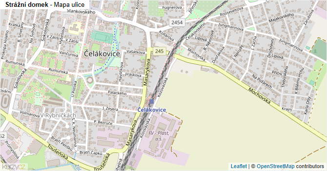 Strážní domek - mapa ulice
