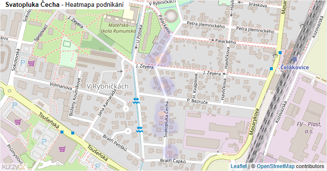 Svatopluka Čecha - mapa podnikání