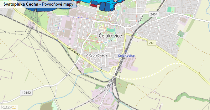 Svatopluka Čecha - záplavové mapy stoleté vody