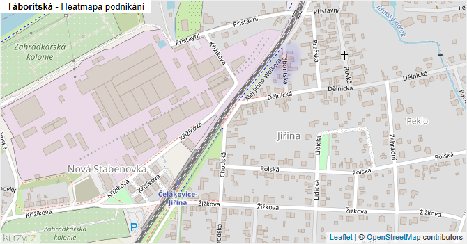 Táboritská - mapa podnikání