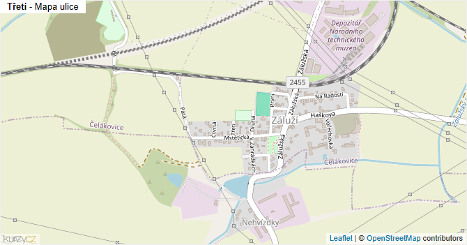 Třetí - mapa ulice