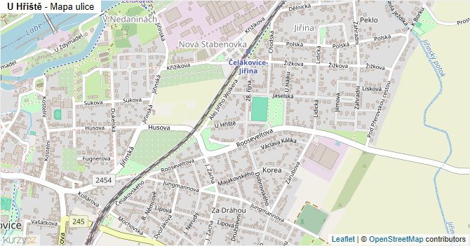 U Hřiště - mapa ulice