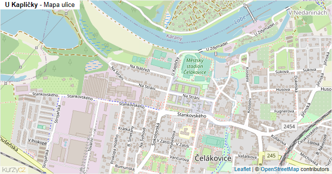 U Kapličky - mapa ulice