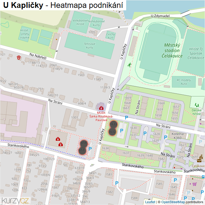Mapa U Kapličky - Firmy v ulici.