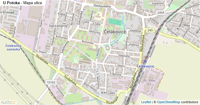 U Potoka - mapa ulice