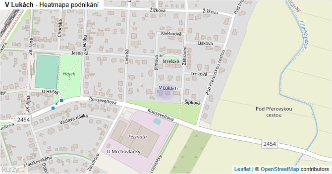 V Lukách - mapa podnikání