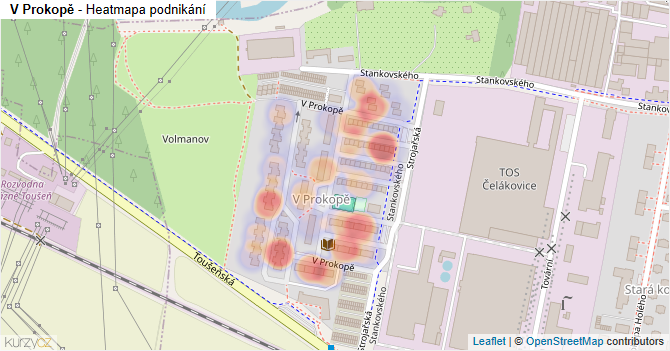 V Prokopě - mapa podnikání