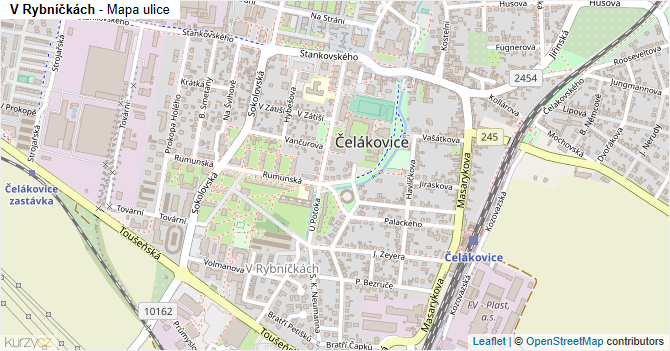 V Rybníčkách - mapa ulice