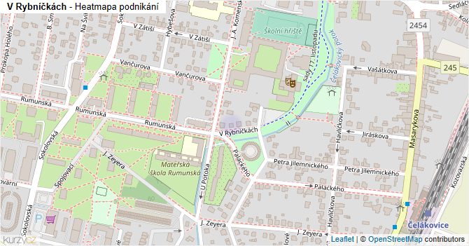 V Rybníčkách - mapa podnikání