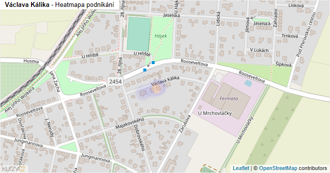 Václava Kálika - mapa podnikání
