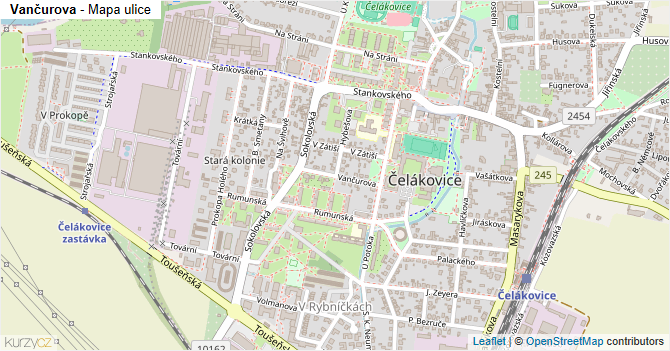 Vančurova - mapa ulice