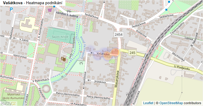 Vašátkova - mapa podnikání