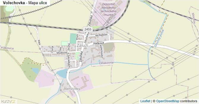 Vořechovka - mapa ulice