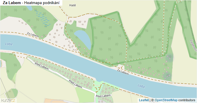 Za Labem - mapa podnikání