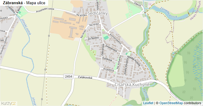 Zábranská - mapa ulice