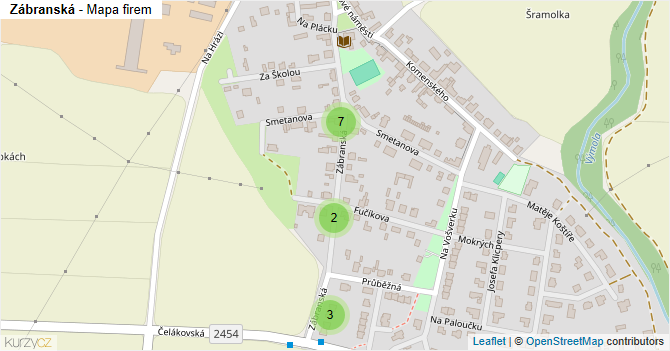 Zábranská - mapa firem