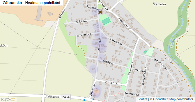 Zábranská - mapa podnikání