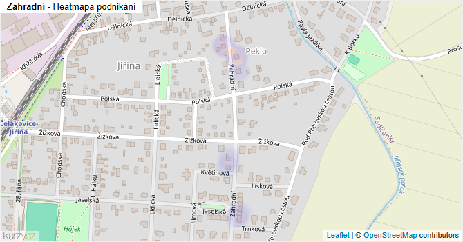 Zahradní - mapa podnikání