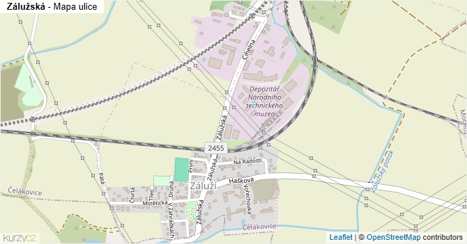 Zálužská - mapa ulice