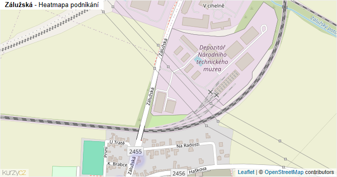 Zálužská - mapa podnikání