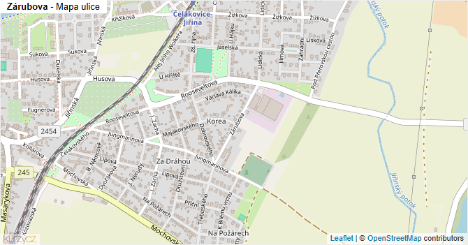 Zárubova - mapa ulice