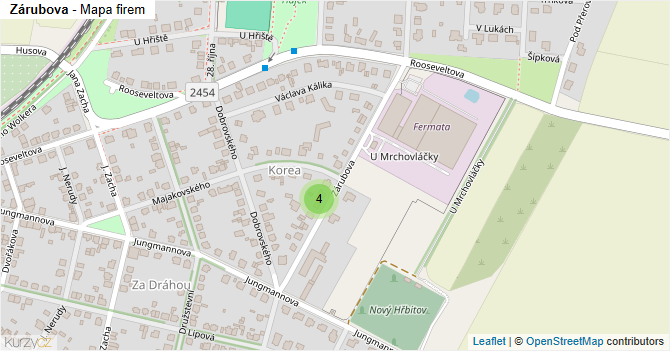 Zárubova - mapa firem