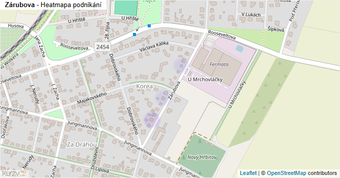 Zárubova - mapa podnikání