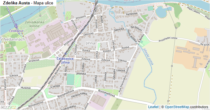Zdeňka Austa - mapa ulice