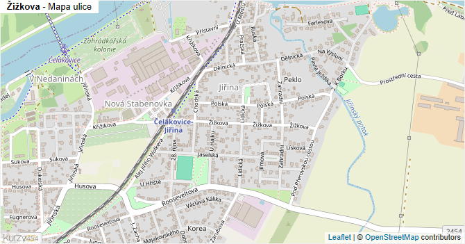 Žižkova - mapa ulice