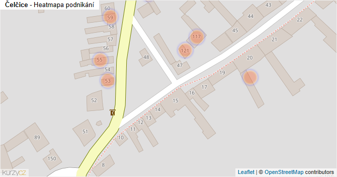 Čelčice - mapa podnikání