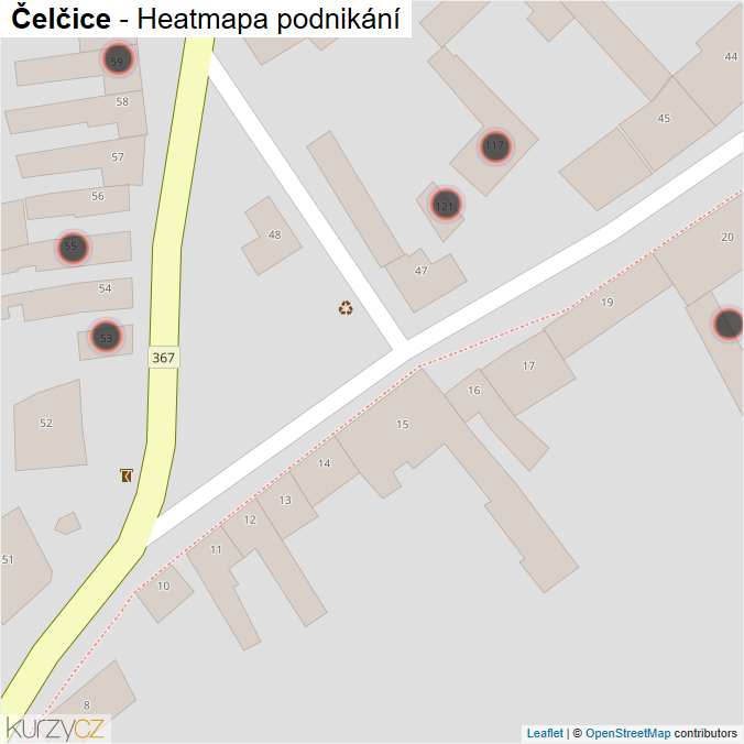 Mapa Čelčice - Firmy v obci.