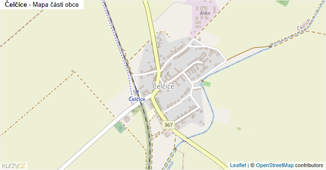 Čelčice - mapa části obce